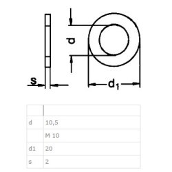Spndeskive 20x10,5x2mm - Rustfri A2 - DIN 125