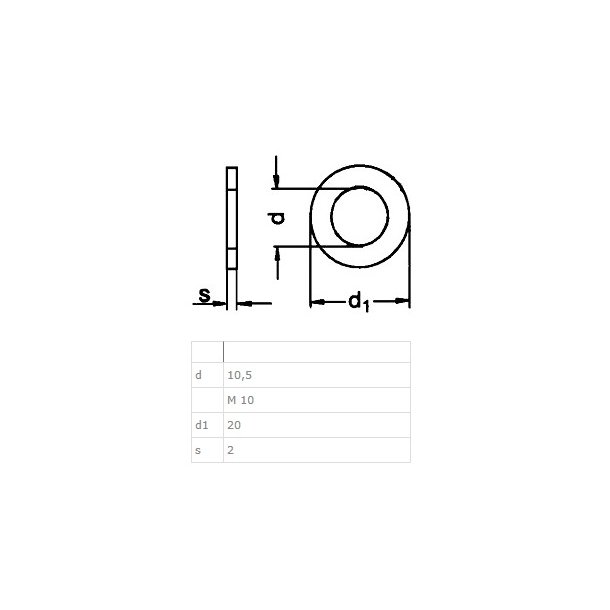 Spndeskive 20x10,5x2mm - Rustfri A2 - DIN 125