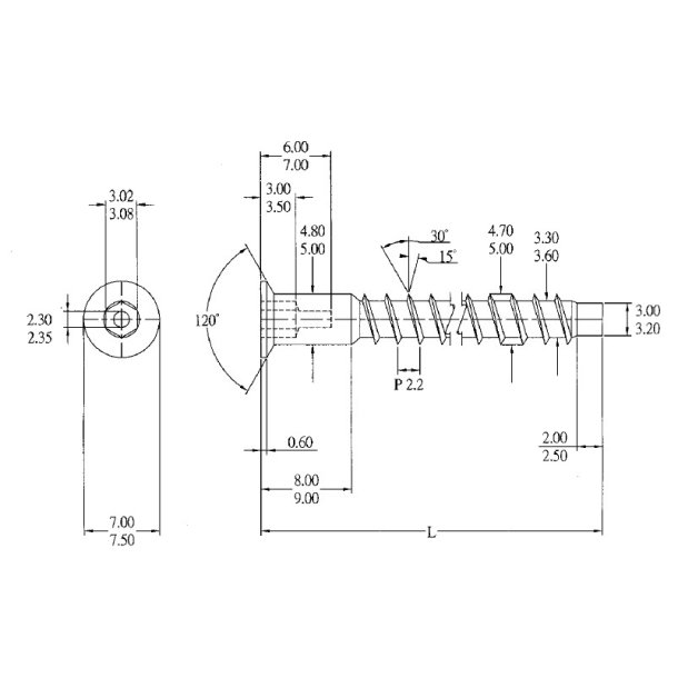 Samleskrue 5x50mm - Elgalvaniseret