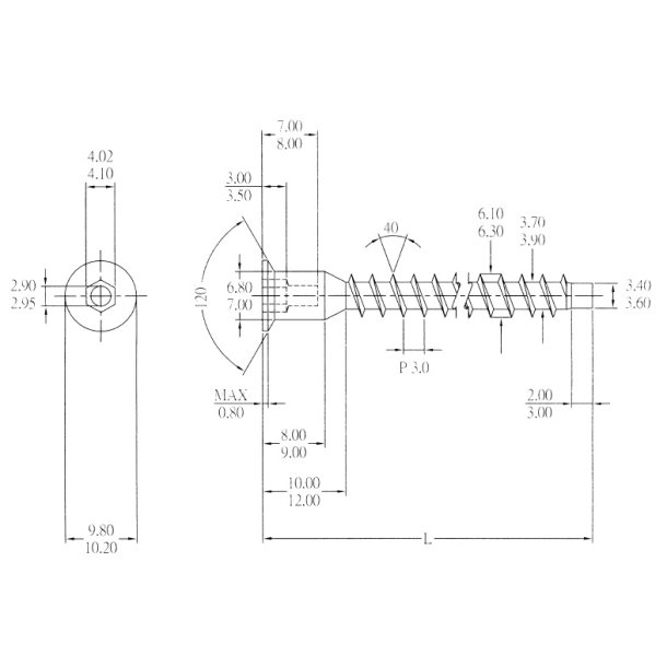 Samleskrue 6x50mm - Elgalvaniseret