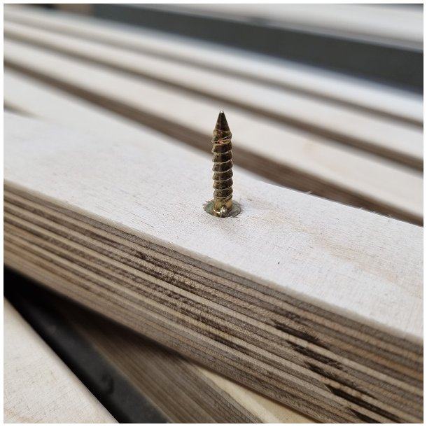 Lamelskrue 3,5x10x14mm - Gulforzinket Stl