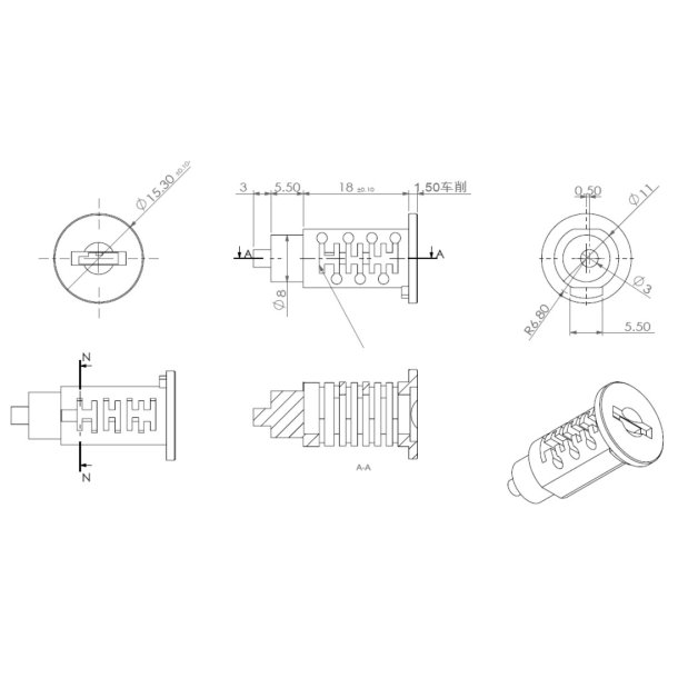 L�s Cylinder til System #J11 - Samme N�gle (D20)