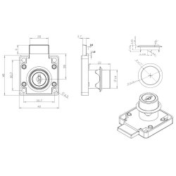 Skuffel�s "Hermes" �19x22mm - Forniklet -  Samme N�gle (H01)
