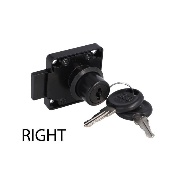 Skabsls "Ares" 19x22mm - Hjre - Sort - Samme Ngle