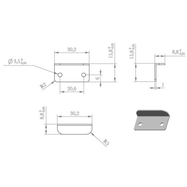 Anslag til Mbellse - 30x16mm