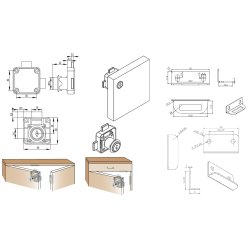 Skabsls "Ares" 19x22mm - Hjre - Dobbelt Lukning