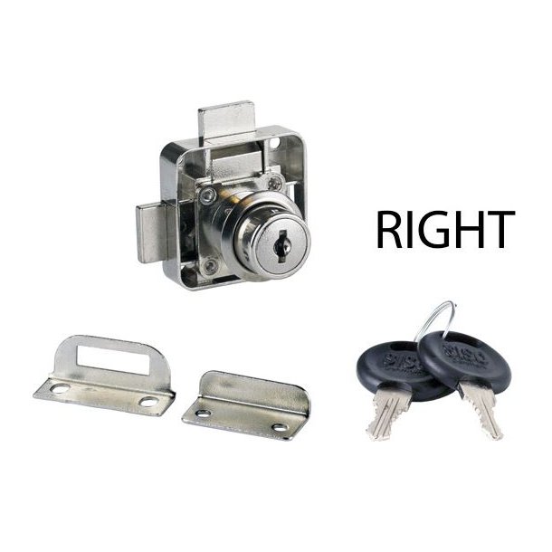 Skabsls "Ares" 19x22mm - Hjre - Dobbelt Lukning