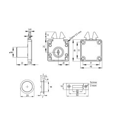 Jalousiskabsls "Eros" 19x22mm - Forniklet
