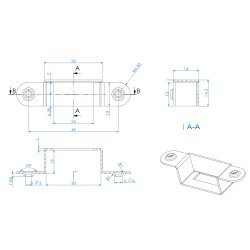 Forhjet Slutblik til Jalousiskabsls - 54mm