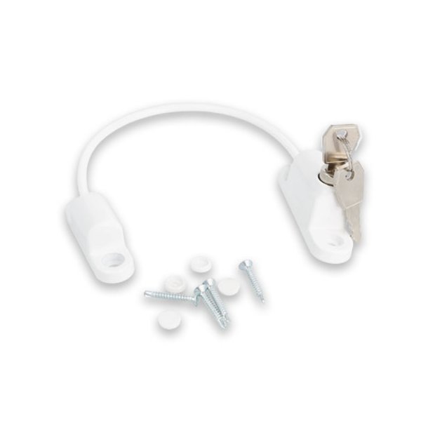 Vinduessikring V8+ med Kabel og N�gle - Hvid