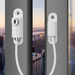 Vinduessikring V8+ med Kabel og N�gle - Hvid