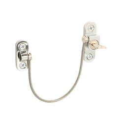 Vinduessikring V1 med Kabel og Ngle - Forkromet