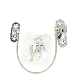 Vinduessikring V1 med Kabel og Ngle - Forkromet