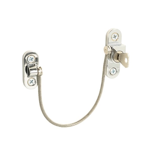 Vinduessikring V1 med Kabel og Ngle - Forkromet