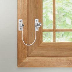 Vinduessikring V3 med Kabel og Ngle - Hvid