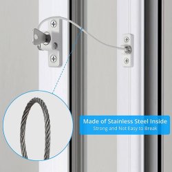 Vinduessikring V3 med Kabel og N�gle - Hvid
