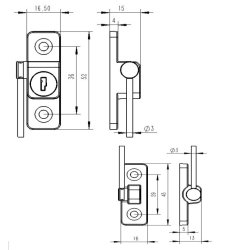 Vinduessikring V3 med Kabel og Ngle - Hvid