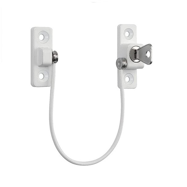 Vinduessikring V3 med Kabel og N�gle - Hvid