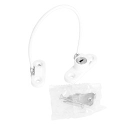 Vinduessikring V1 med Kabel og Ngle - Hvid