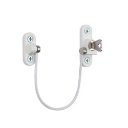 Vinduessikring V1 med Kabel og Ngle - Hvid