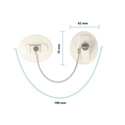 Vindue & Skabssikring V6 med Kabel og Ngle - Hvid
