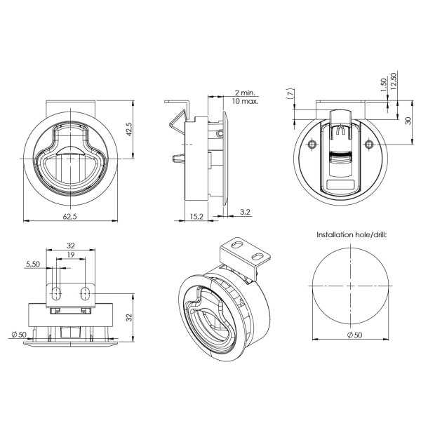 Campingvogn Trkgreb "Aegir" - 2-10mm Front - Sort