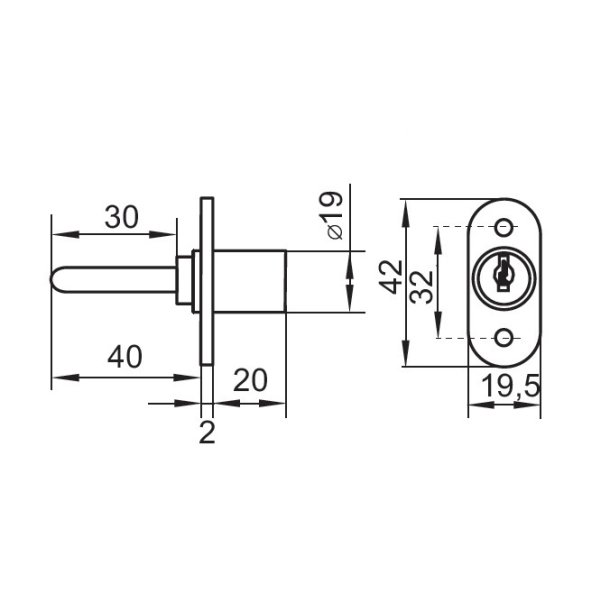 Centralls "Dione" 19x20mm - Sort