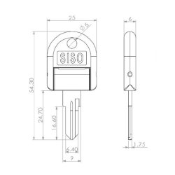 N�gle (H�ngslet) til Skabsl�se - til Samme N�gle (Kode D20)