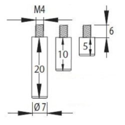 Forl�ngerdel 5mm, til "Nestor" Skabsl�s - Forniklet