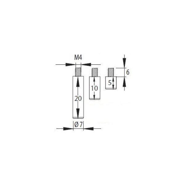 Forl�ngerdel 5mm, til "Nestor" Skabsl�s - Forniklet