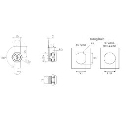 Skabsls "Aion" 19x12mm - Forkromet