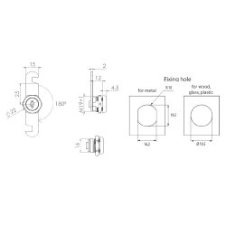 Skabsls "Aion" 19x12mm - Forkromet - Samme Ngle
