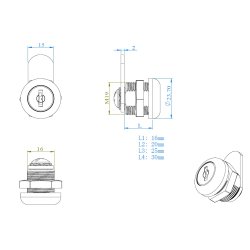 Skabsls "Zeus" 19x16mm - Forkromet