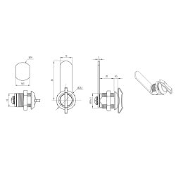 Skabsls "Zelos" m//Vrider 19x20mm - Forkromet