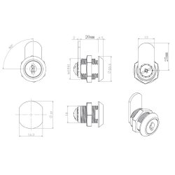 Skabsls "Zeus" 19x20mm - Forkromet - Samme Ngle