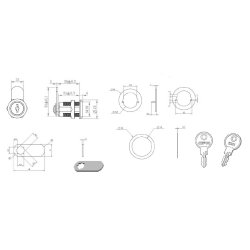 Skabsls "Cronus" 18x25mm - Forkromet