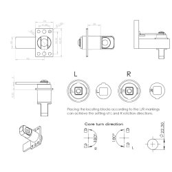 Skabsls "Roto" til Hngels 22x20mm - Forkromet