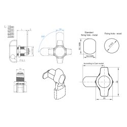 Skabsls til Hngels 19x32mm - Hjre - Sort