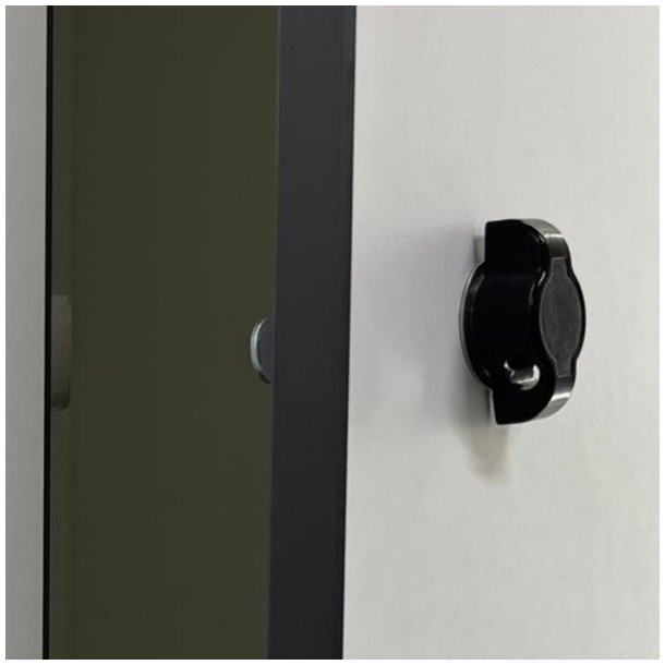 Skabsls til Hngels 19x20mm - Venstre - Sort