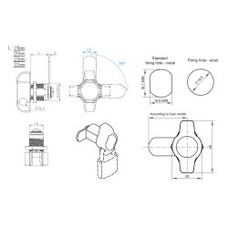 Skabsls til Hngels 19x32mm - Venstre - Forkromet
