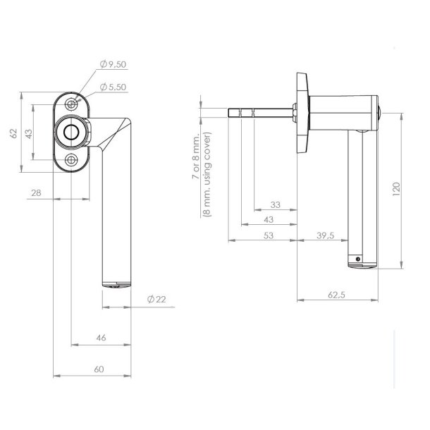Vindue-/Terrassegreb "E-Win" med Indbygget Ls - Hjre