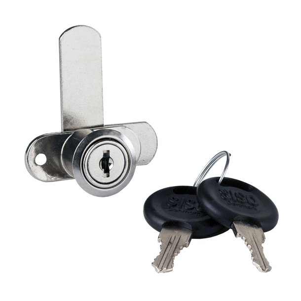 Skabsls "Cacus" 16,5x20mm - Forkromet - Dobbelt Lsning