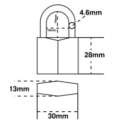 H�ngel�s Massiv Messing - 30mm - 3 N�gler
