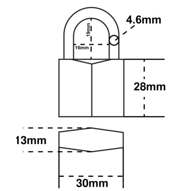 H�ngel�s Massiv Messing - 30mm - 3 N�gler