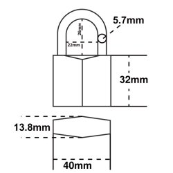 H�ngel�s Massiv Messing - 40mm - 3 N�gler