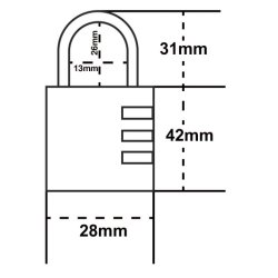 Kodeh�ngel�s Massiv Messing - 30mm - 3 Hjul