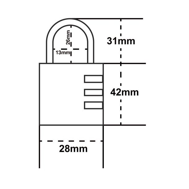 Kodeh�ngel�s Massiv Messing - 30mm - 3 Hjul