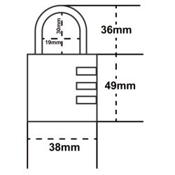 Kodeh�ngel�s Massiv Messing - 40mm - 4 Hjul