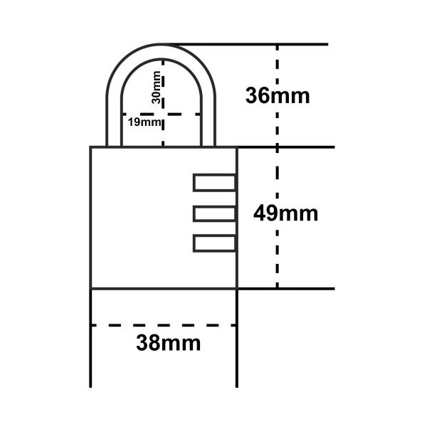 Kodeh�ngel�s Massiv Messing - 40mm - 4 Hjul