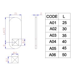 Lsetunge A04 til Skabsls - Lige - C/E 40mm